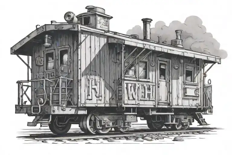 Caboose With Initials Wrh On Cabin