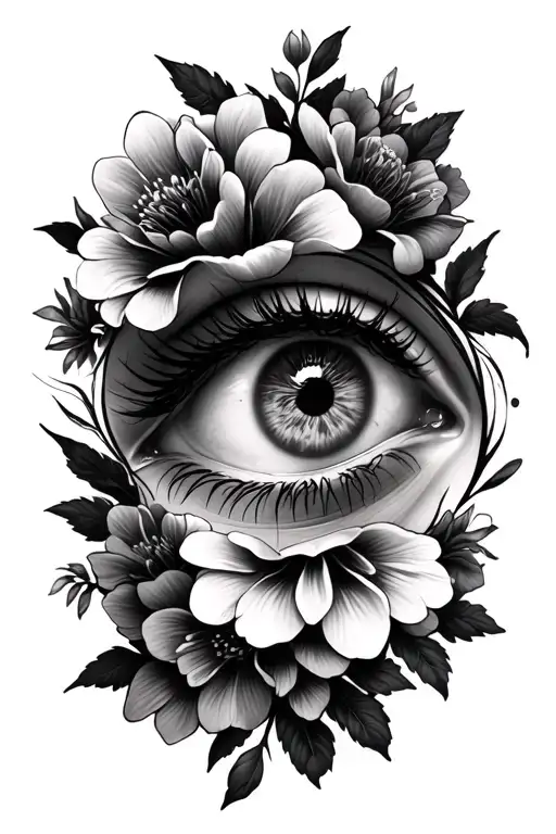 Eyes Surrounded By Flowers