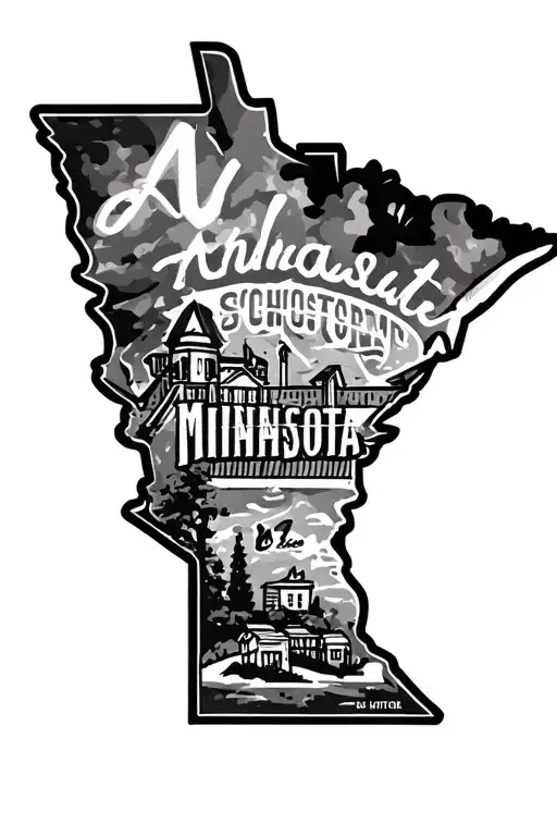 Minnesota Outline With Schools