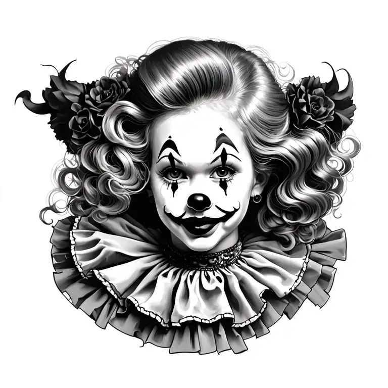 Clown Girl La Tattoo Design