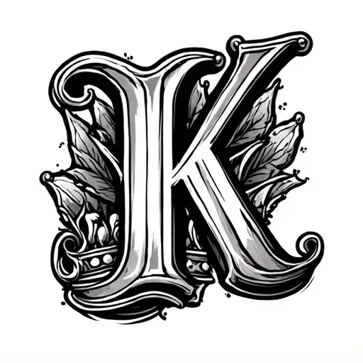 Letter K With A Crown