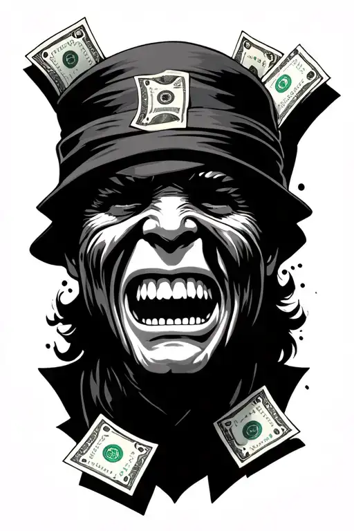 Bandit With Face Cries Now Laughs With Money Notes