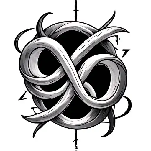 Tattoo On The Inside Of Biceps Carobos In The Form Of Infinity With Runes
