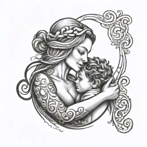 Mother And Son Forever Linked Together Symbol