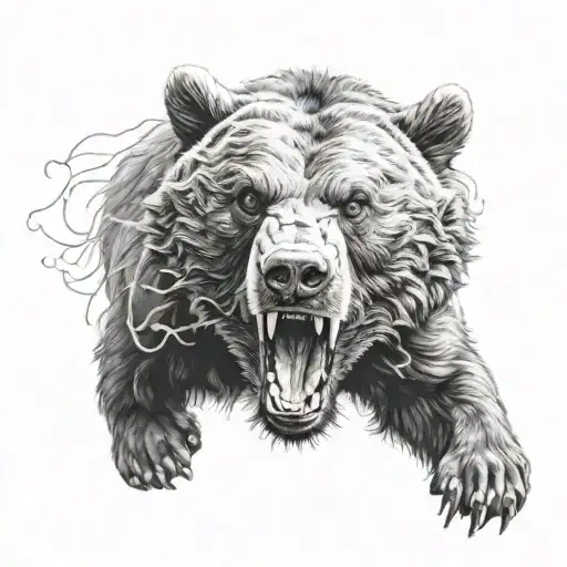 Hyper Realistic Bear Growl Aggressive Defending Powerful