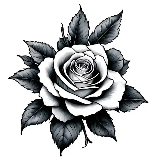 Marine Ink With Rose