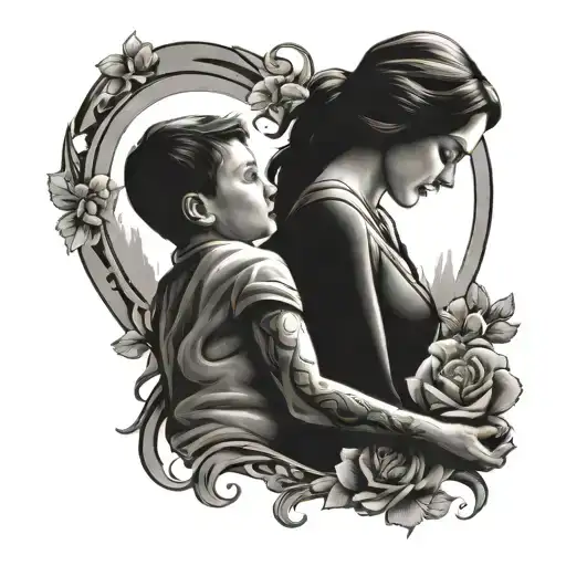 Mother Giving Son Heart
