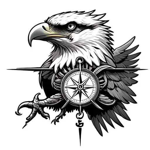 Eagle With Nautical Compass