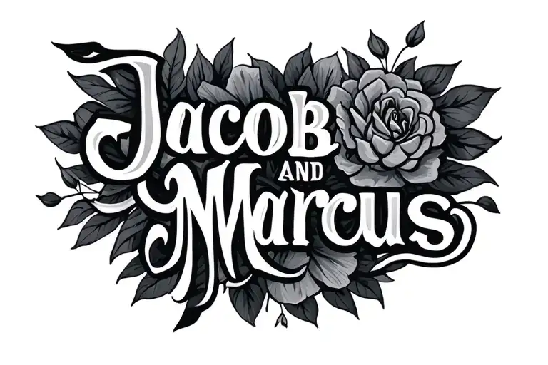 The Names Jacob And Marcus In Black And Grey In Script