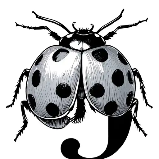 Ladybug Incorporating The Letter J