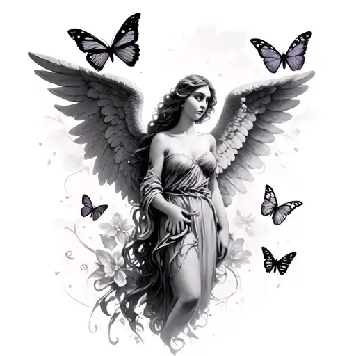 Angel And Butterflies