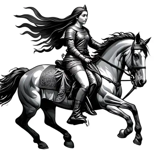 Joan Of Arc Riding A Horse
