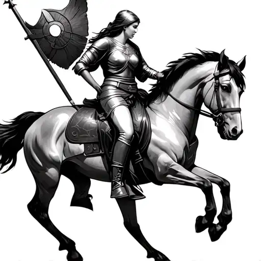 Joan Of Arc Riding A Horse