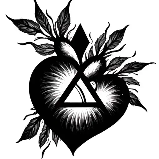 Heart And Triangle Interlocked In Mandala Style