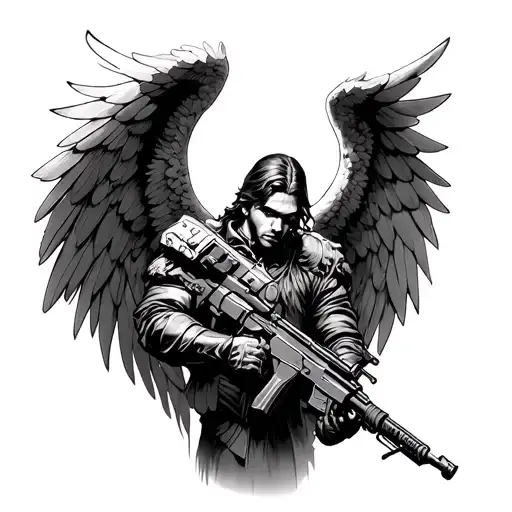 Archangel With Machine Gun