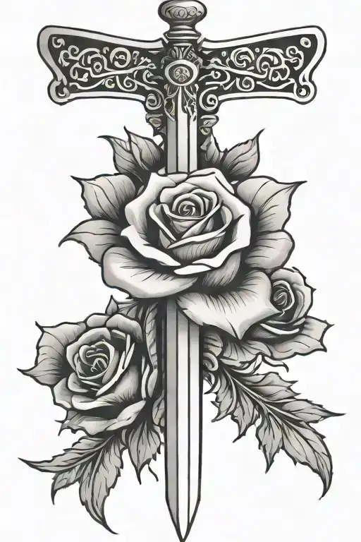 Sword With Roses Surrounded