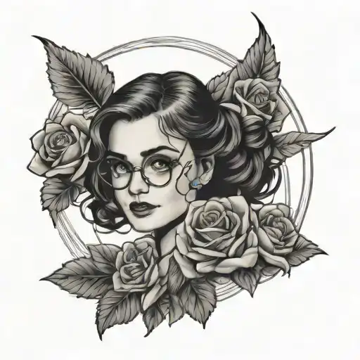 Harry Potter Pin Up With Black Roses Wrapped