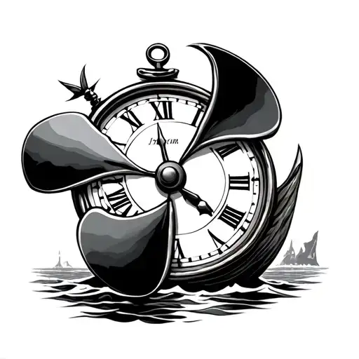 Ship Propeller With Time Symbolizing That I Miss The Events With My Family