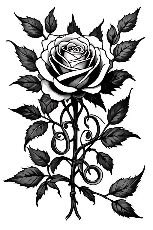 Roses And Long Stems Interlocking With Celtic Theme