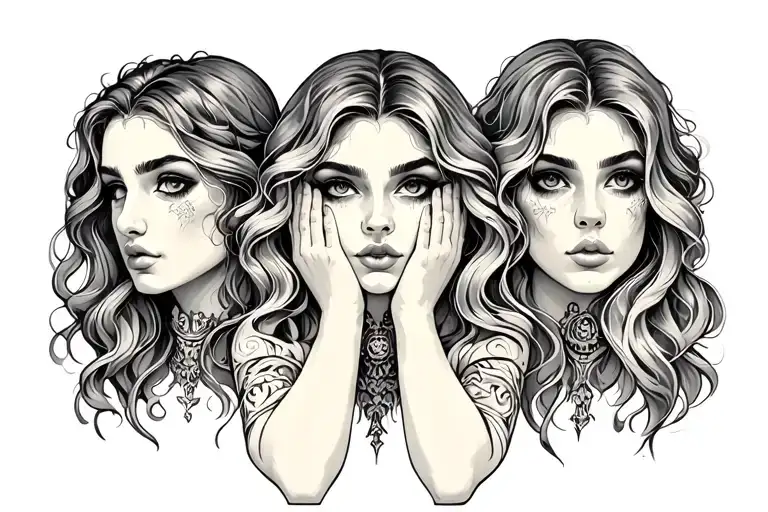 Hear No Evil Speak No Evil See No Evil Women's Faces