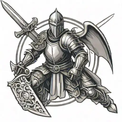 Knight Holding Sword