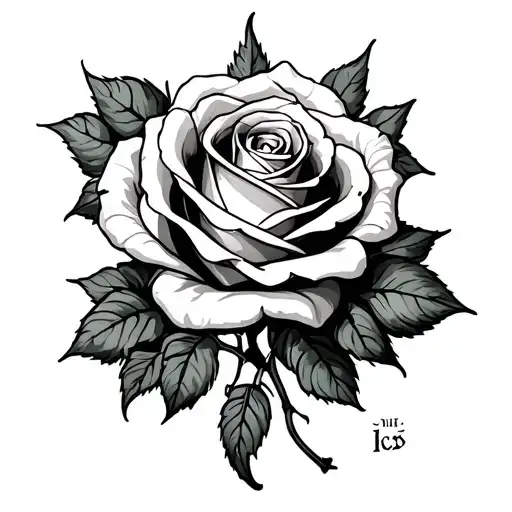 Rose With Roman Numerals And Money