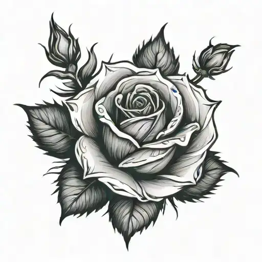 Red And Black Rose With Alot Of Thorns