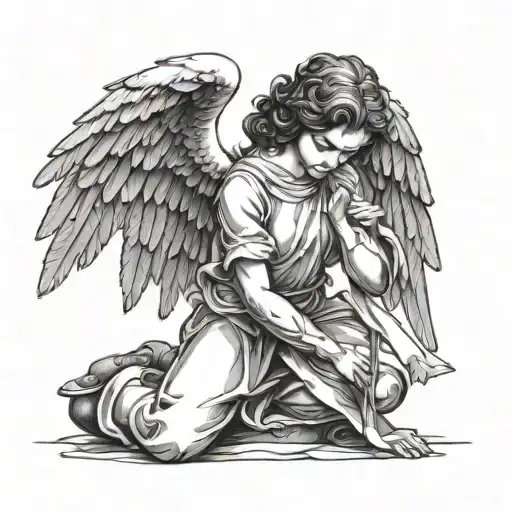 Angel Kneeling Away From Me