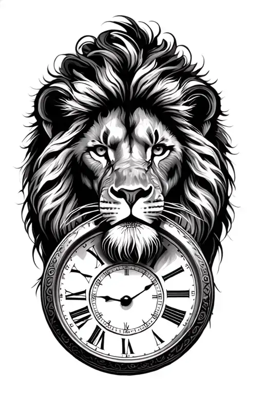 Lion And Pocket Watch All