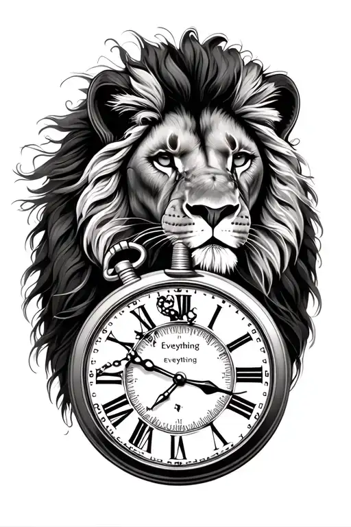 Lion And Pocket Watch With Family Is Everything
