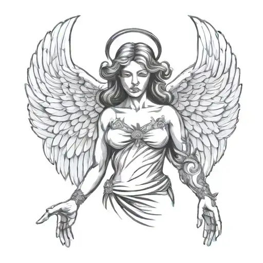 Angel With Wings Spread