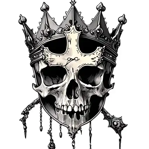 Cross And Torn Crown Hanging