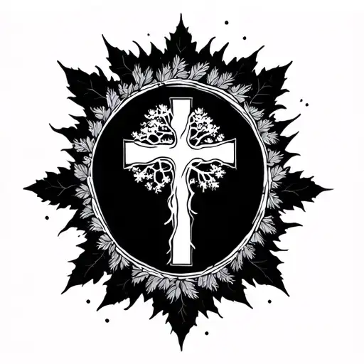 Small Thin Tree On Wrist That Covers Up My Current Cross