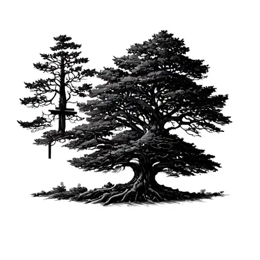 Small Thin Tree On Wrist That Hides My Current Cross