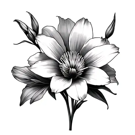 Narcisus And Cosmos Flower