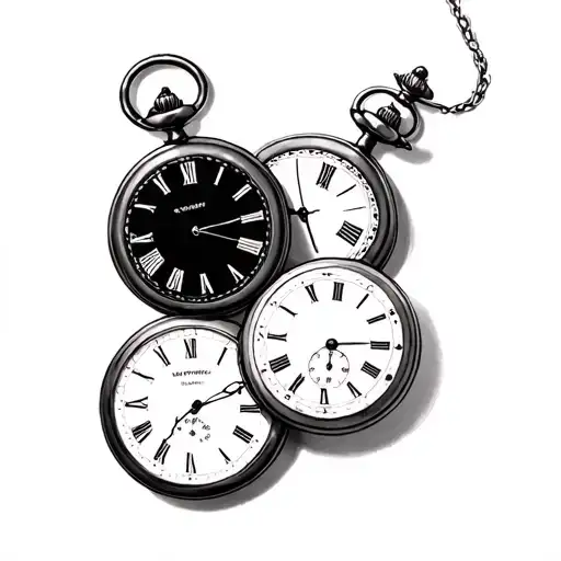 Pocket Watches Merging Together