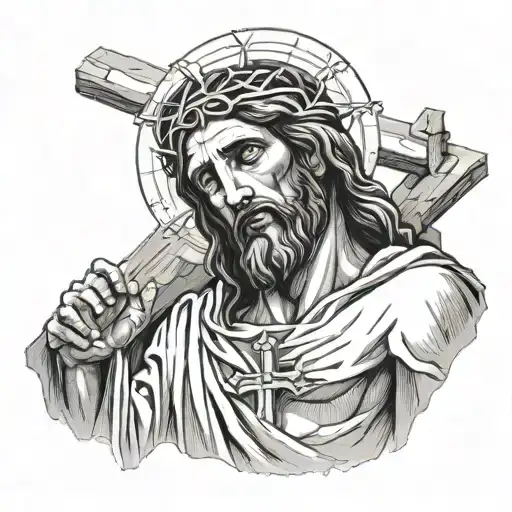Jezus Christ Crucified And Heads