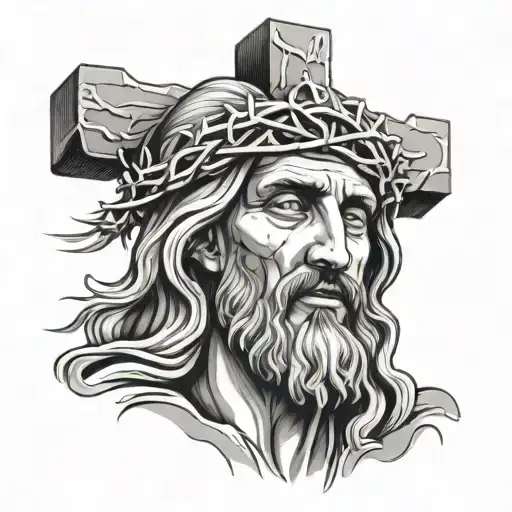 Jezus Christ Crucified And Heads
