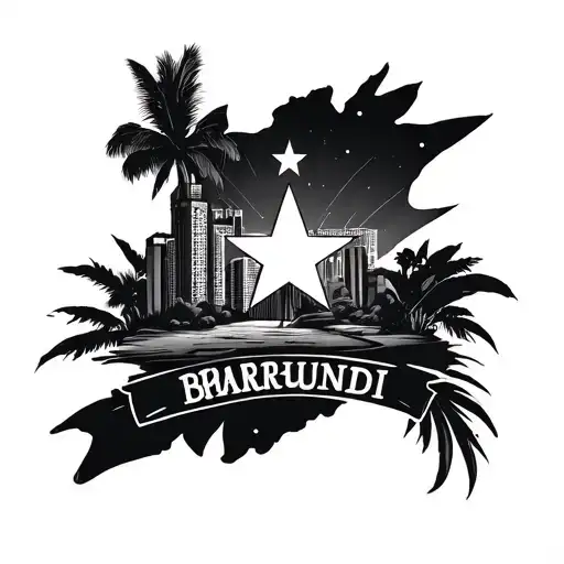 City Of Charlotte And African Continent Star In The Country Of Burundi