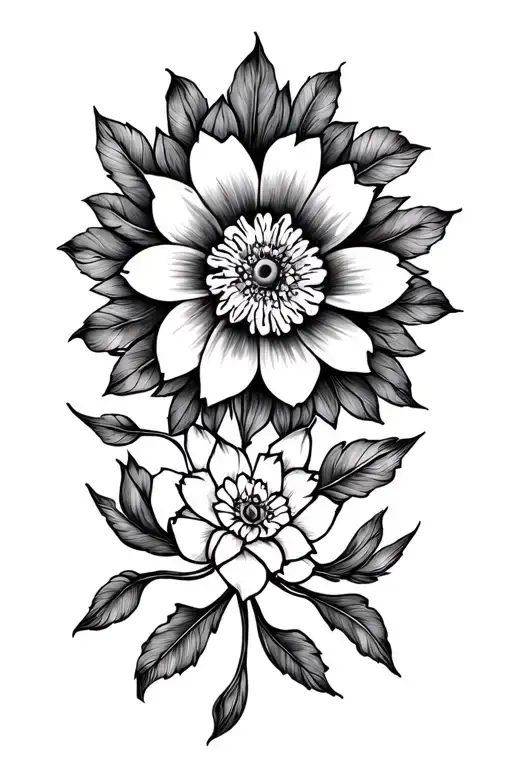 Blumenranke Mandala Design Incorporating Elements
