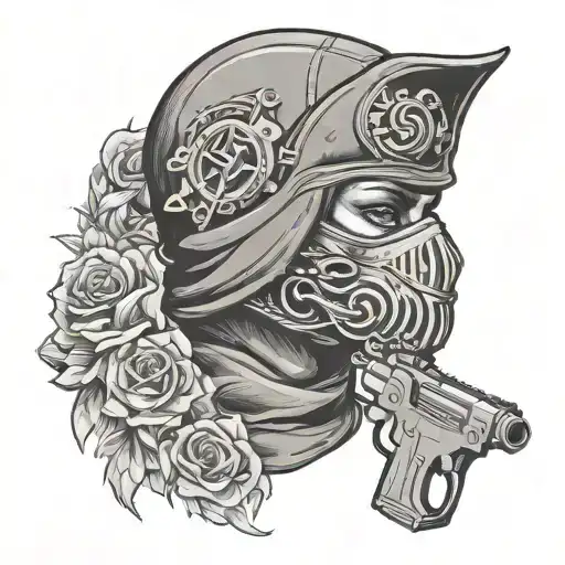 Girlfriend Balaclava Gun Money