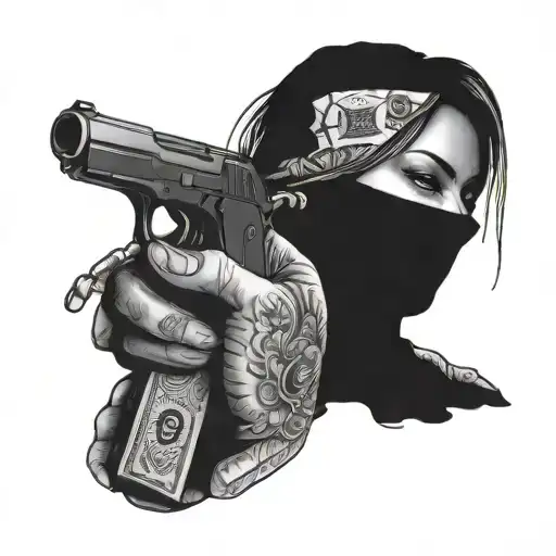 Gangsta Gf Balaclava Gun Drugs Money