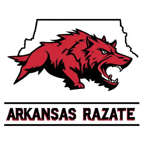 Arkansas Razorback With A Arkansas State Red Wolves Inside Arkansas Map