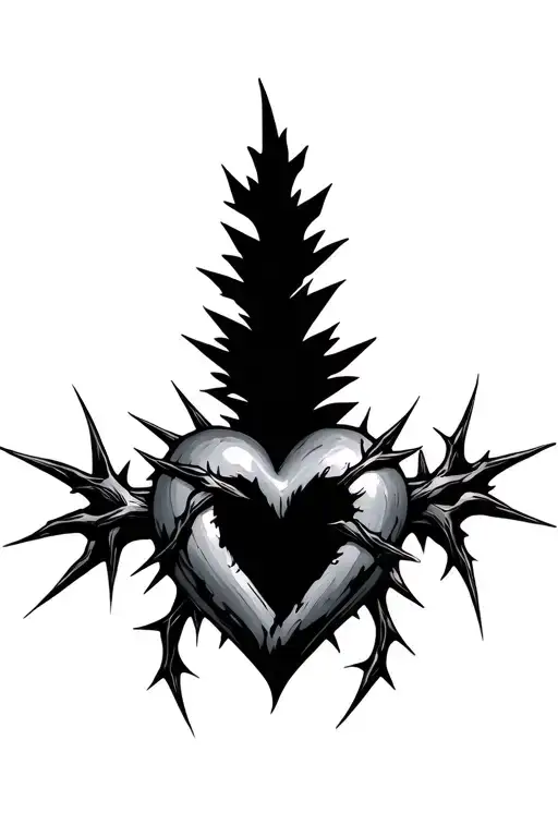 Heart And Thorns Intertwined