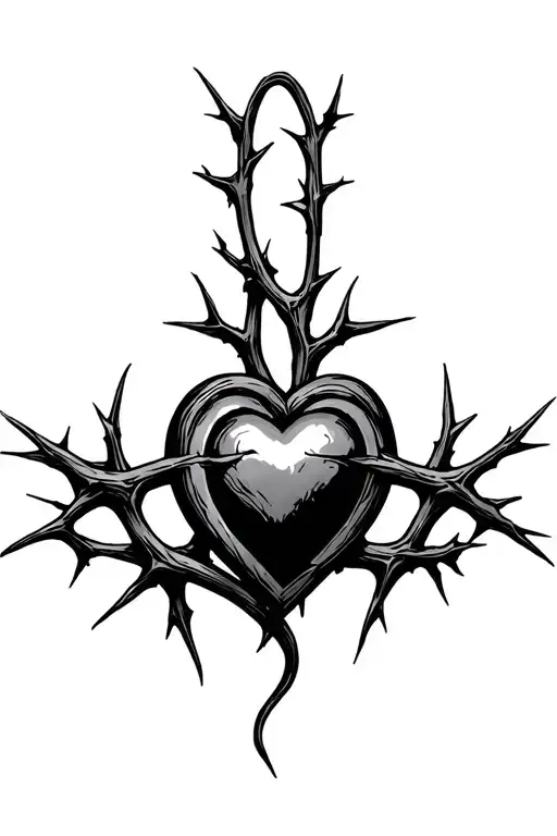 Heart And Thorns Intertwined