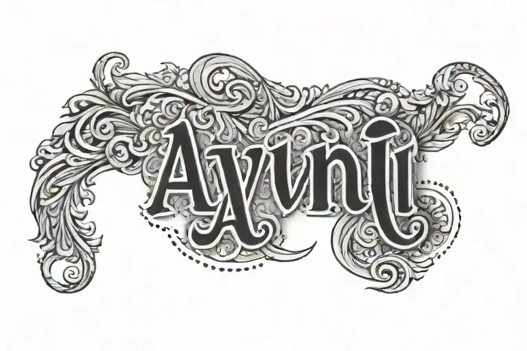 Name Avni In Hindi On Arm Band