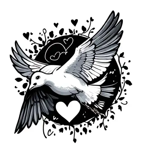 Grateful And Hopeful With Dove And Hearts