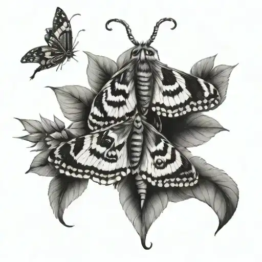 Combine Emperor Moth And Gemini Symbolism Intertwined