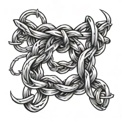 Barbed Wire Chains Light Colered