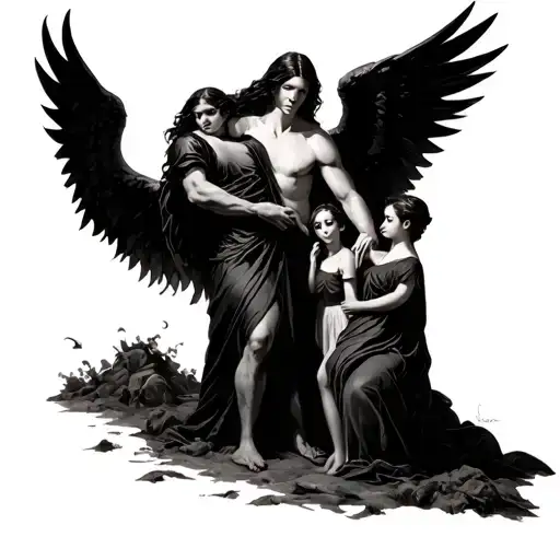 Dark Angel Protecting His Family